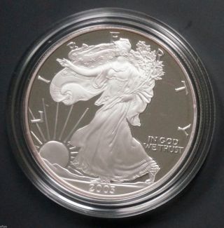 2003 W U.  S.  1 Oz.  Silver Eagle Proof,  Sleeve & - Coin photo