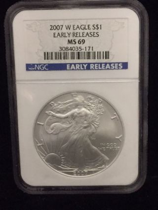 2007 American Silver Eagle - Ngc Ms 69 - Early Releases photo