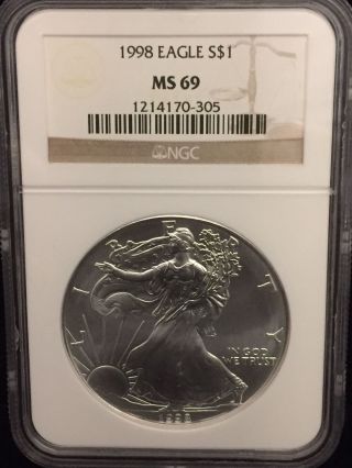 1998 American Silver Eagle - Ngc Ms69 photo