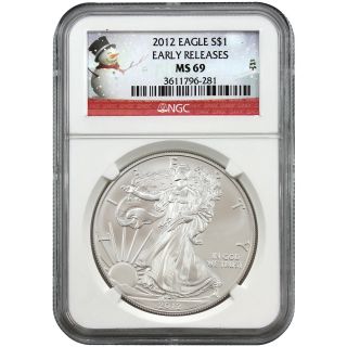 2012 Sae Ngc Ms69 Early Release Snowman Label (a) photo