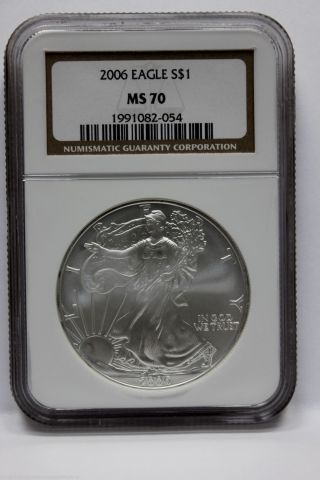 2006 Siver Eagle Ngc Ms70 - Low.  Pop.  Bright And Shiny - Sheet Pricet $135, photo