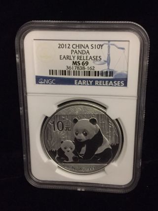 2012 Chinese Silver Panda 1oz - Ngc Ms69 - Early Releases photo