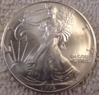 American Eagle 1oz Silver Coin 1995 photo