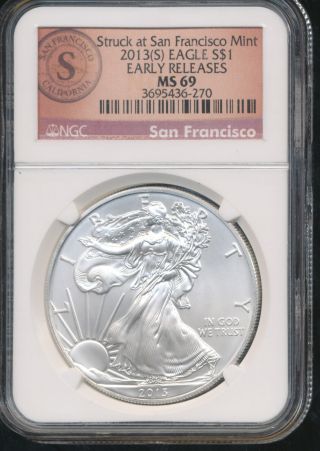 2013 Struck At San Francisco Brown Label Ngc Early Releases Ms69 7416 photo