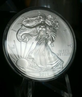 Usa Us 2014 American Eagle Silver Coin Dollar $1 1 Oz Bu Unc Airtite photo