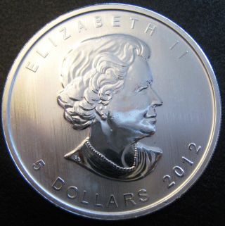 2012 Canada $5 Silver Maple Leaf 1oz Silver - Tube Of 25 photo