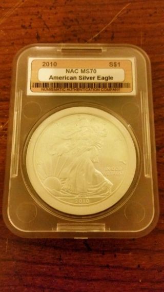 2010 1 Oz.  American Silver Eagle Ms70 Nac Graded photo