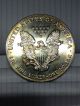 1990 Silver American Eagle One Dollar One Ounce Coin Rainbow Toning 2 Silver photo 1