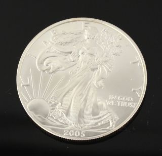 2005 American Silver Eagle Dollar Coin - 1oz Troy Fine.  999 Ase Usa Investment photo