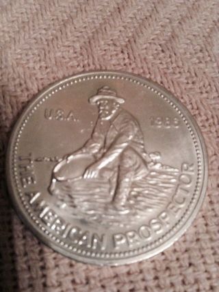 Engelhard 1986 The American Prospector 1 Oz.  999 Fine Silver One Dollar Coin photo