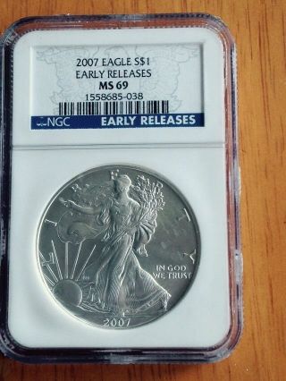 2007 Early Release American Silver Eagle Ms69 photo