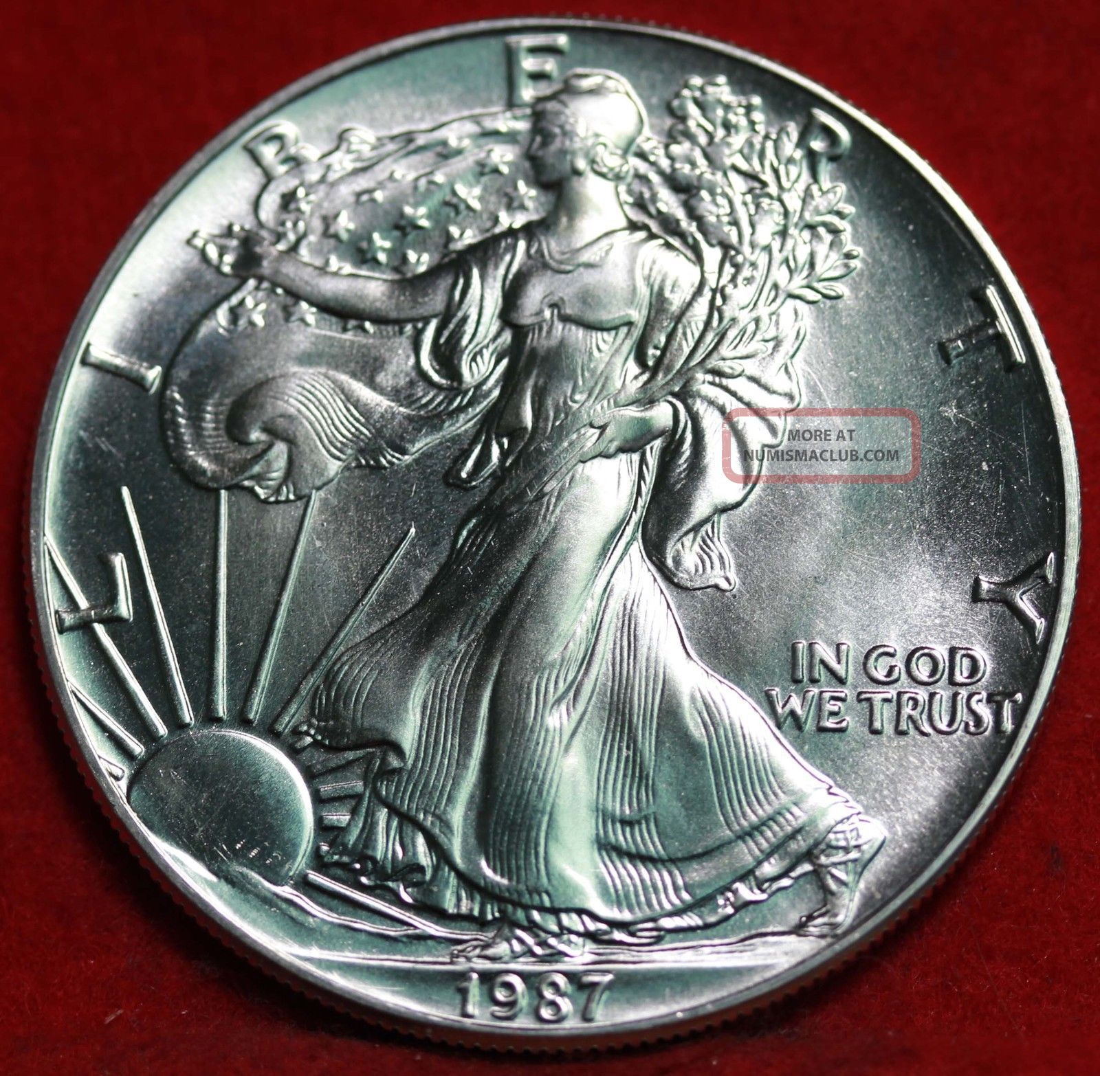 Uncirculated 1987 American Eagle Silver Dollar