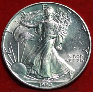 Uncirculated 1990 American Eagle Silver Dollar photo