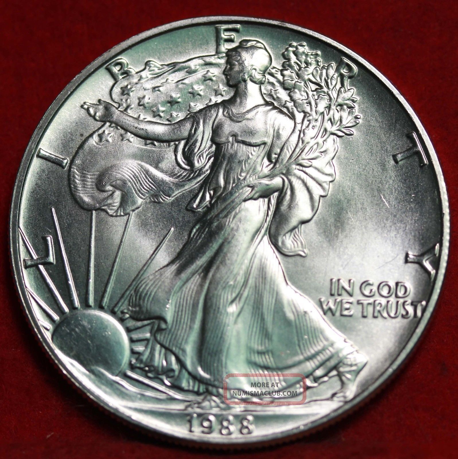 Uncirculated 1988 American Eagle Silver Dollar