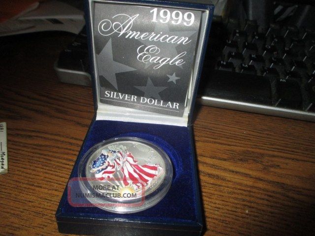 1999 - P 1 Oz Proof Silver American Eagle (w/box &) Silver photo