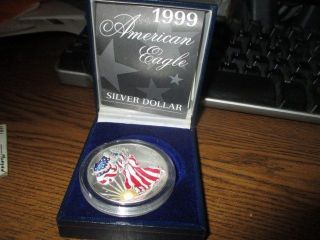 1999 - P 1 Oz Proof Silver American Eagle (w/box &) photo