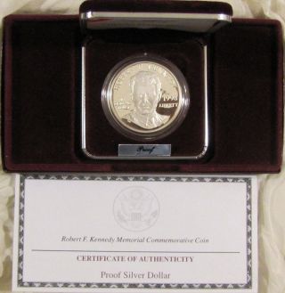 1998 S Robert F.  Kennedy Memorial Commemorative Proof Silver Dollar photo