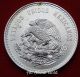1948 Silver Coin Asw.  8681 Ounce Mexico Cuauhtemocs 5 Pesos Aztec People Au Silver photo 9