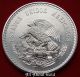 1948 Silver Coin Asw.  8681 Ounce Mexico Cuauhtemocs 5 Pesos Aztec People Au Silver photo 3