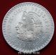 1948 Silver Coin Asw.  8681 Ounce Mexico Cuauhtemocs 5 Pesos Aztec People Au Silver photo 4