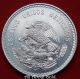 1948 Silver Coin Asw.  8681 Ounce Mexico Cuauhtemocs 5 Pesos Aztec People Au Silver photo 5