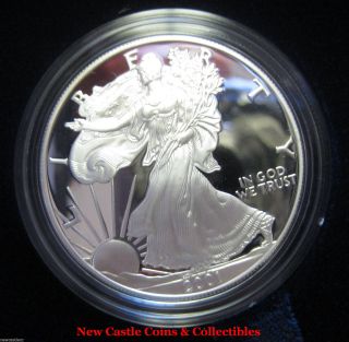 2001 - W $1 Silver Eagle Proof.  With.  1oz.  999 Silver. photo