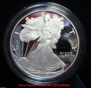 2005 - W $1 Silver Eagle Proof.  With.  1oz.  999 Silver. photo