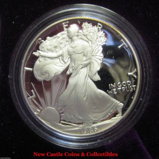 1986 - S $1 Silver Eagle Proof.  With.  1oz.  999 Silver. photo