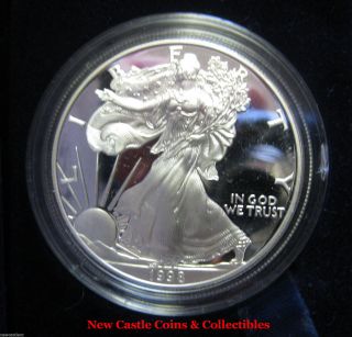 1998 $1 Silver Eagle Proof.  In Velvet Box.  1oz.  999 Silver. photo
