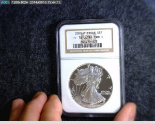 2000 P Proof Silver American Eagle Pf70 Ultra Cameo Ngc Rare Coin 8025 photo