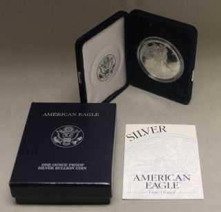 1996 - P 1 Oz Proof Silver American Eagle (w/box &) photo