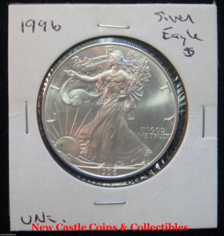 1996 $1 Silver Eagle.  Uncirculated Tougher Date.  1oz.  999 Silver. photo