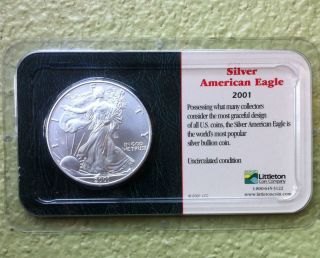 2001 Silver American Eagle Dollar Bullion Uncirculated 1 Oz photo