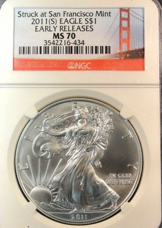 2011 (s) Silver Eagle Ngc Ms 70 Early Releases photo