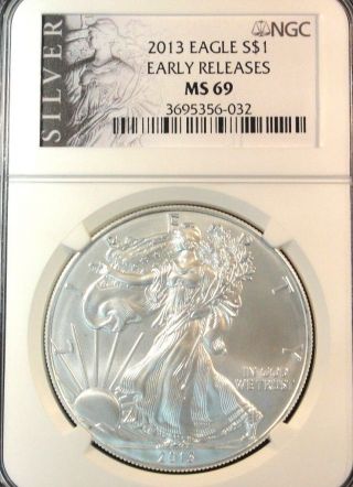 2013 Silver Eagle Ngc Ms 69 Early Releases photo