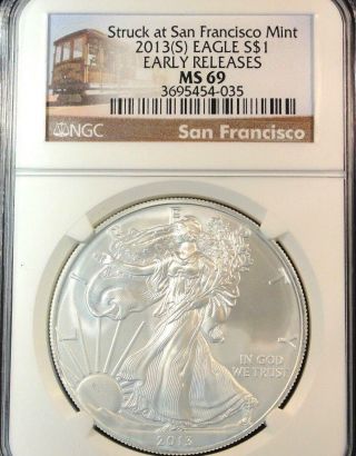 2013 (s) Silver Eagle Ngc Ms 69 Early Releases photo