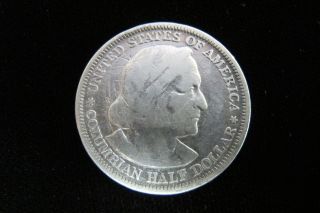 America ' S First Commemorative Coin Columbian Half Dollar 1893 Circulated photo