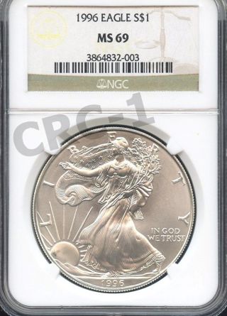 1996 Silver Eagle Ngc Ms69 (3864832 - 003) photo
