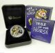 2014 1/2 Oz Silver Year Of The Horse Colorized Proof Coin.  Perth Australia Silver photo 1