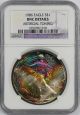 1986 Silver Eagle $1 Unc Details Ngc Artificial Toning Monster Rainbow Color Silver photo 1