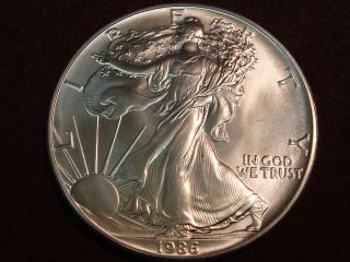 1986 $1 American Silver Eagle 1 Oz Bu Uncirculated Lustrous Beauty Tcs photo