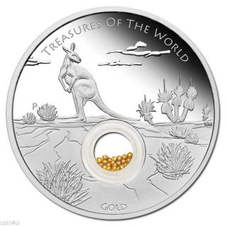 2014 $1 Treasures Of The World – Australia 1oz Silver & Gold Proof Locket photo