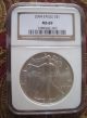 2004 American Silver Eagle S$1 Ngc Ms 69 – Brown Label – & Ins. Silver photo 3