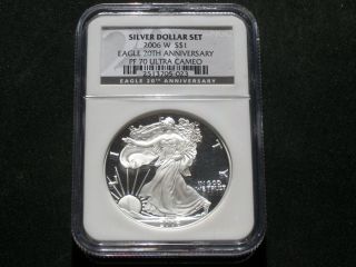2006 W 20th Anniversary American Silver Eagle Pf 70 Ultra Cameo Proof Ngc photo