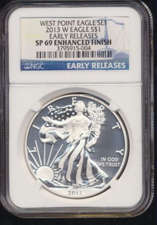 2013 W American Eagle Blue Label Ngc Sp69 Enhanced Finish Early Releases 8366 photo