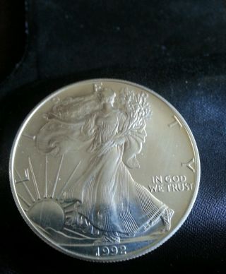 1992 1 Oz Silver American Eagle Coin - Brilliant Uncirculated - Sku 1074 photo