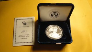 2011 - W 1oz Silver Proof American Eagle W/box & photo