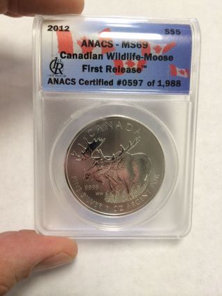 2012 Canadian Wildlife Moose Silver 1 Oz Coin photo