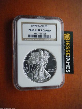 1997 P Proof Silver Eagle Ngc Pf69 Ultra Cameo Semi Key.  See My Others photo
