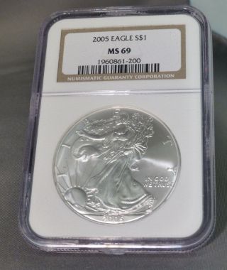 2005 American Silver Eagle S$1 Ms 69 - Ngc Certified photo